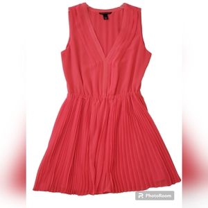 NWOT Victoria's Secret Coral Pleated V-neck Dress